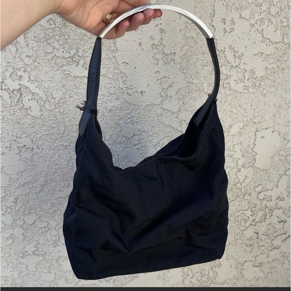 Vintage Gucci Black Bag with Silver Handle